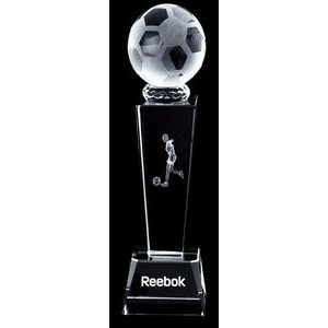 3D Soccer Crystal Sport Trophy