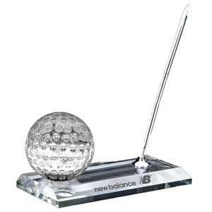 Crystal Golf Ball w/Pen Stand Set