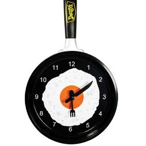 Frying Pan Clock w/Egg Graphic