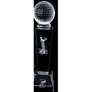 3D Golf Crystal Sport Trophy