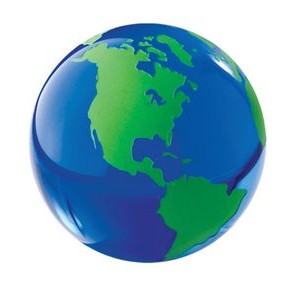 Crystal Green Globe Paperweight