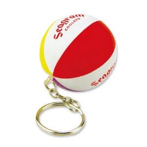 PU Custom Beach Ball Stress Reliever w/Key Chain
