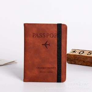 Leather Passport Holder Cover w/Strap