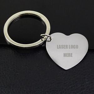Metal Heart Shaped Keychain w/Laser Logo