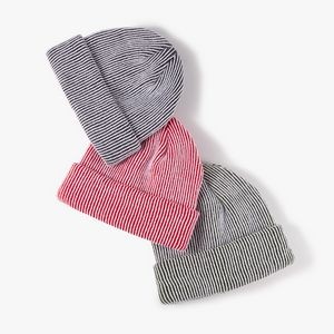 Striped Jacquard Wool Hat Knitted