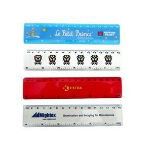 Full Color Plastic Ruler 6 inches