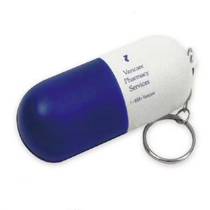 Capsule Shaped Stress Reliever w/Keychain
