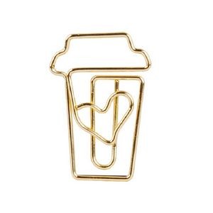 Coffee Cup Shaped Metal Paperclip w/Box