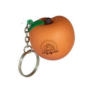 Peach Shaped Stress Reliever w/Keychain