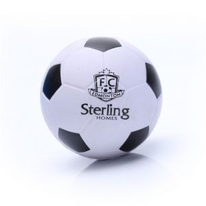 White Soccer Ball Shaped Stress Reliever w/Custom Logo