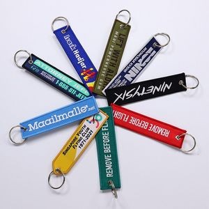 High-density Double-sided Embroidery Ribbon Keychain