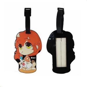 Full Color Printing PVC Soft Gel Cartoon Travel Suitcase Luggage Tag
