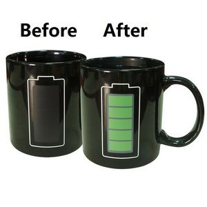 11 Oz. Sublimation Heat Color Changing Magic Coffee Mug w/Battery