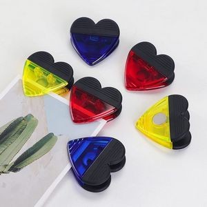 Heart Shaped Translucent Magnetic Power Memo Clip