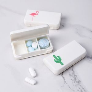 Portable White 3-Compartment Pill Box