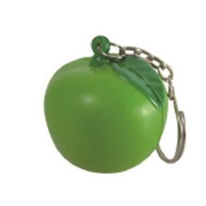 PU Green Apple Stress Ball w/Keychain