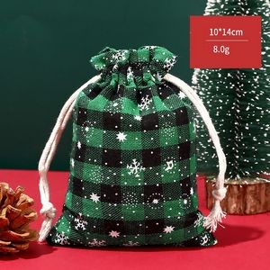 Christmas Plaid Drawstring Bag