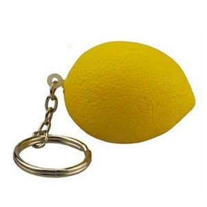 Lemon Shaped Stress Reliever w/Keychain