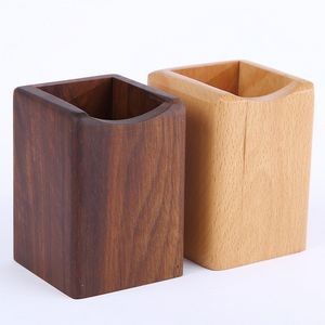 Simple Eco-friendly Cylindrical Wooden Pen Holder Makeup Collector