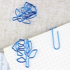 Rose Shaped Metal Paperclip Bookmark