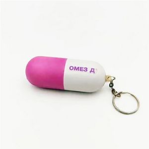 Capsule Pill Stress Reliever w/Keychain