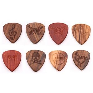 Wood Veneer Guitar Picks w/Laser Logo