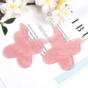 New Customized Butterfly-shaped Pink Crystal Gua Sha Massager