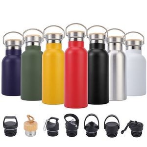 Stainless Steel 17oz Double-Wall Vacuum Bottle With Loop Top