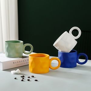 13 Oz. Ceramic Coffee Mug w/Circle Handle