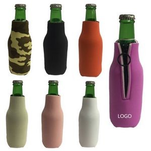 Neoprene Bottle Cooler Sleeve Holder w/Zipper