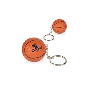 Basketball Key Ring PU Toy Stress Ball w/Keyring