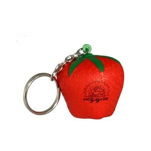 Strawberry Shaped Stress Reliever w/Keychain