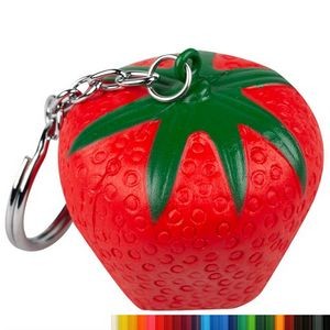 PU Foam Strawberry Stress Ball Keychains with Your Logo