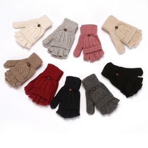 Fingerless Fleece Winter Knitted Gloves