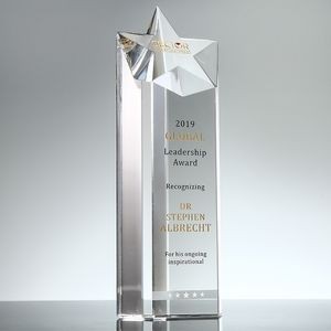 Clear Star Crystal Acrylic Trophy Paperweight Decoration (7.1"x3.1")