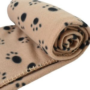 Double Sided Fleece Dog Footprint Pet Blanket