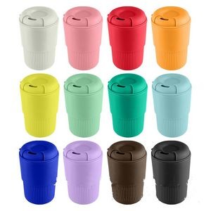 11 Oz. Multi-Colored Portable Coffee Cup w/Lid