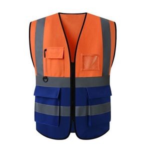Multi-Pocket Zipper Safety Vest