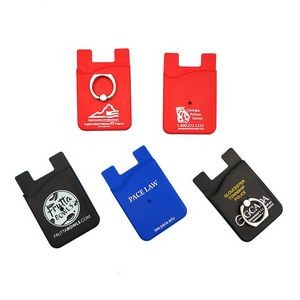 Adhesive Silicone Phone Wallet w/Phone Stand