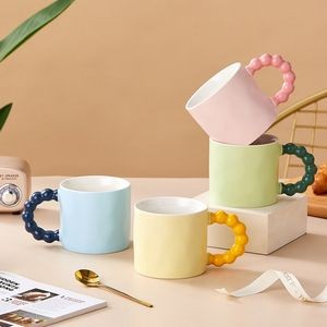 Ceramic Color Mug with Beaded Handle 10OZ