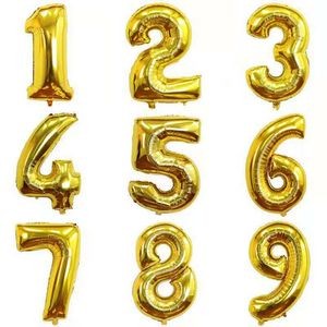 Number Shaped Aluminum Foil Balloons 32 inches for Birthday & New Year's Eve