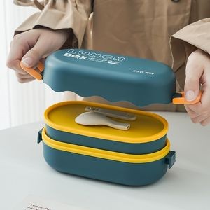 Commuter Plastic Double Bento Lunch Box