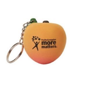 PU Peach Stress Ball w/Key Chain