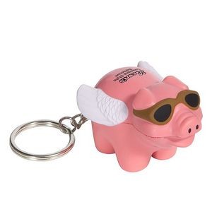 PU Flying Pig Design Stress Reliever Keychain