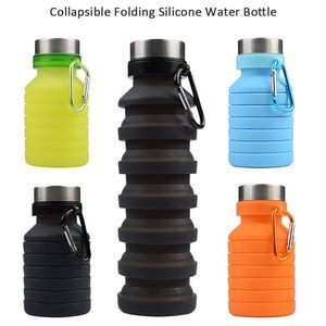 19 Oz. Collapsible Silicone Telescopic Water Bottle