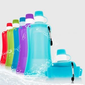 17 Oz. Portable Collapsible Outdoor Silicone Water Bottle