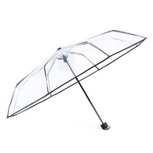 Transparent Clear Folding Umbrella w/8 Ribs