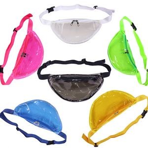Multicolor Dumpling Shaped Transparent PVC Waterproof Fanny Bag Belt Pack