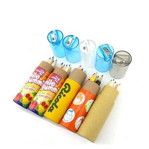 6-Piece Colored Pencil Set in Tube w/Sharpener Lid