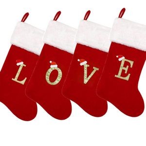 Large Christmas Socks With Embroidered Letters